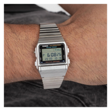 WW0644 Casio Vintage Data Bank Silver Chain Watch DB-380-1DF