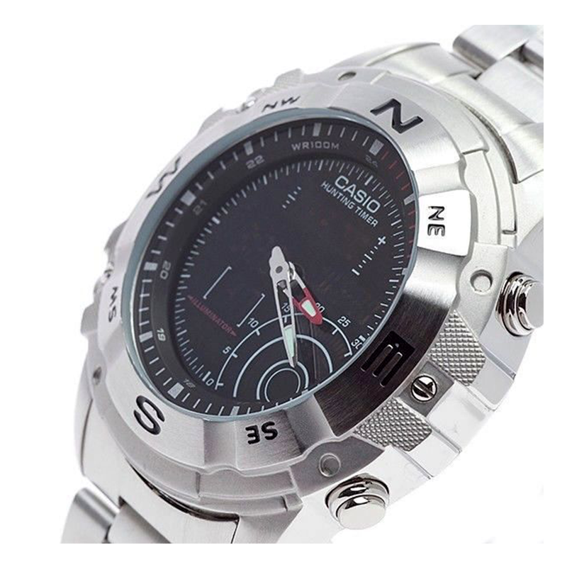 WW0292 Casio Youth Hunting Timer Stainless Steel Chain Watch AMW-705D-1AVDF