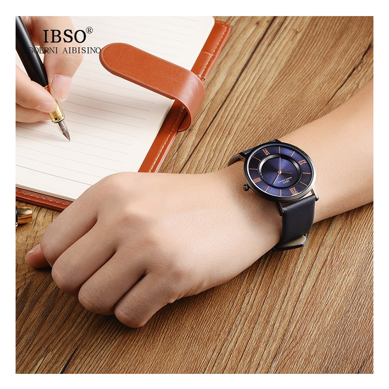 WW0293 IBSO Slim Leather Belt Watch S8281G