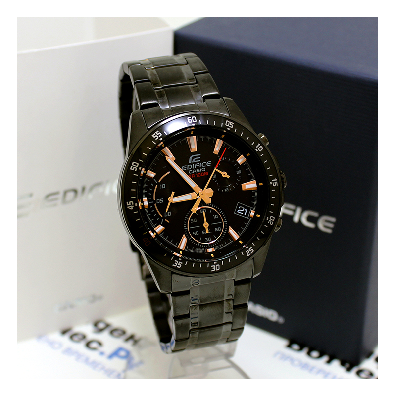 WW0226 Casio Edifice Chronograph Stainless Steel Black Chain Watch EFV-540DC-1BVUDF