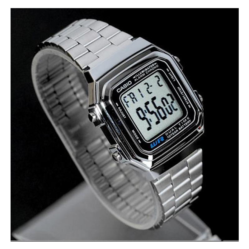 WW0725 Casio Vintage Dual Time Digital Chain Watch A178WA-1ADF