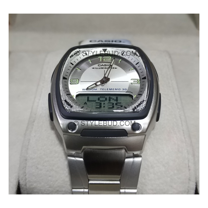 WW0144 Casio Analog Digital Silver Chain Watch AW-81D-7AVDF