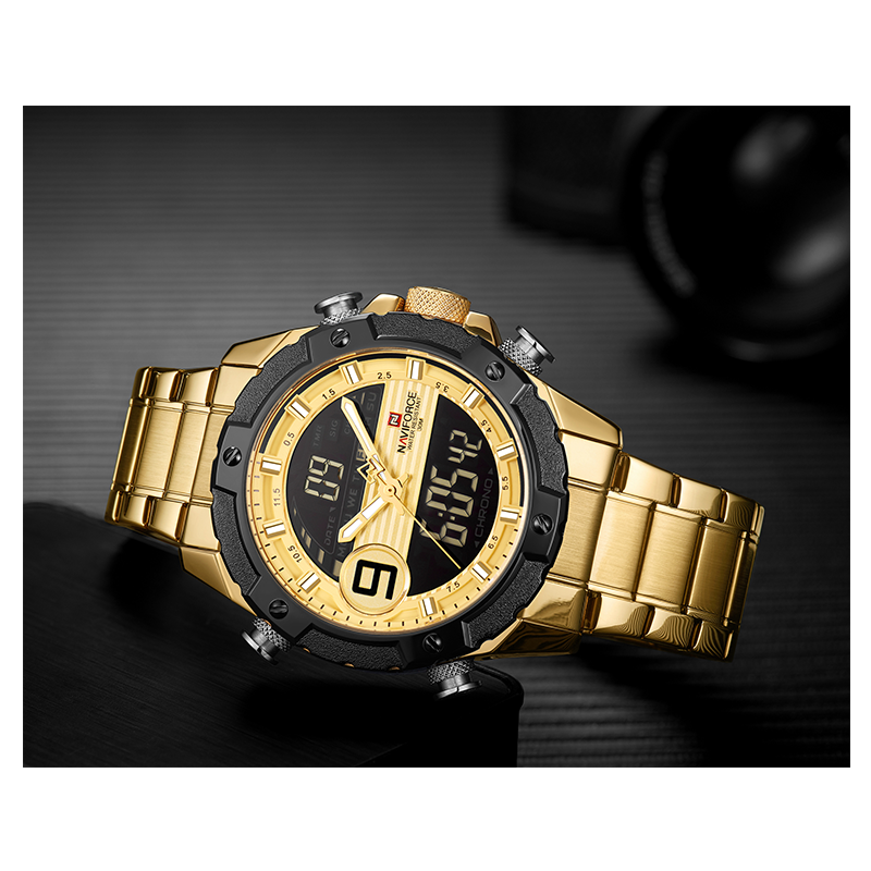 WW1132 Naviforce Multifunction Dual Time Chain Watch NF9146M