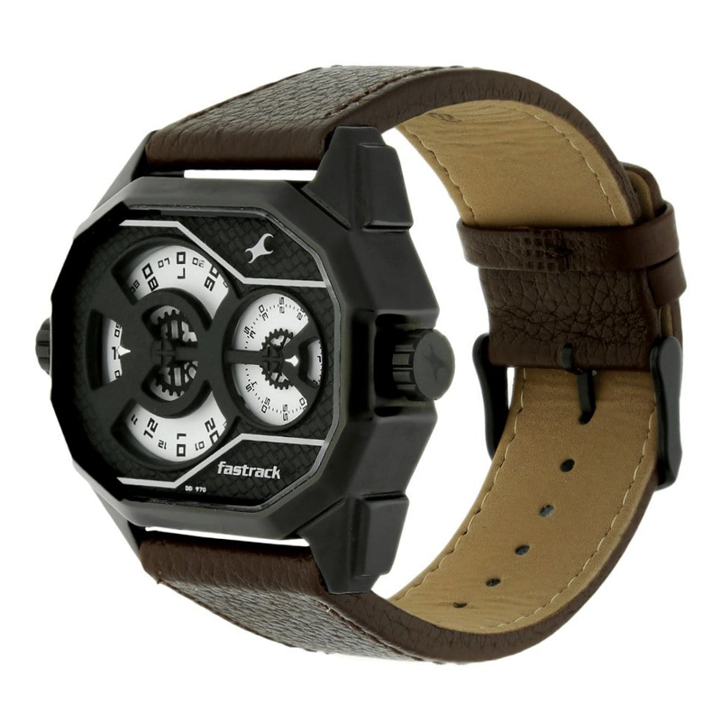 WW0220 Fastrack Dual Dial Leather Belt Watch 3094