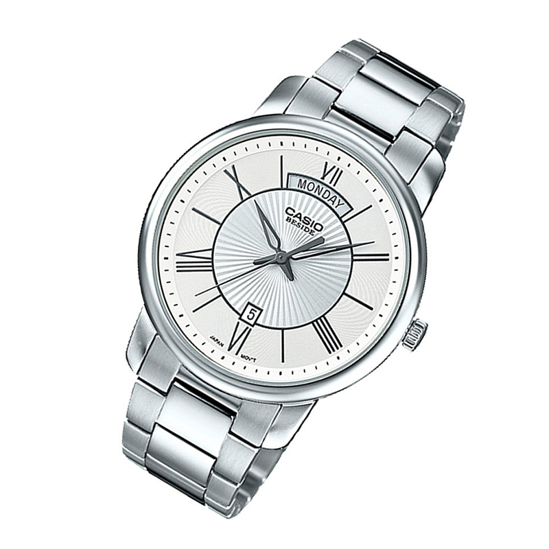 WW0603 Casio Beside Day Date Stainless Steel Chain Watch BEM-152D-7AV