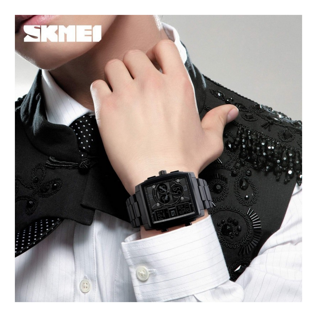 WW1227 SKMEI Multifunction Dual Time PU Chain Watch 1274