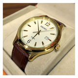 WW0917 Seiko Golden Date Leather Belt Watch SUR056P1