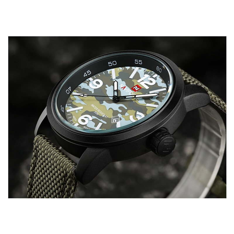 WW0061 Naviforce Camouflage Date Nylon Belt Watch NF9080M