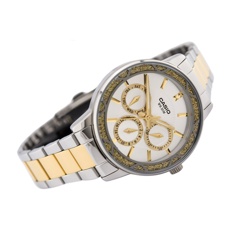 WW1190 Casio Enticer Multifunction Ladies Stainless Steel Chain Watch