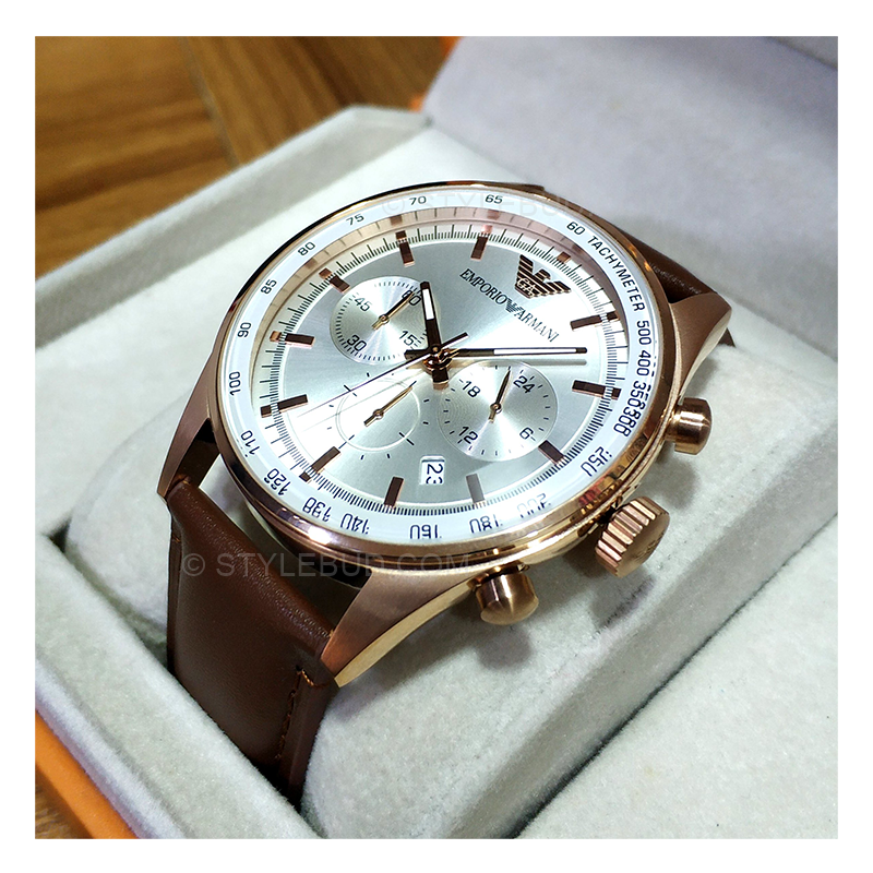 WW0266 Emporio Armani Sportivo Chronograph Leather Belt Watch AR5995