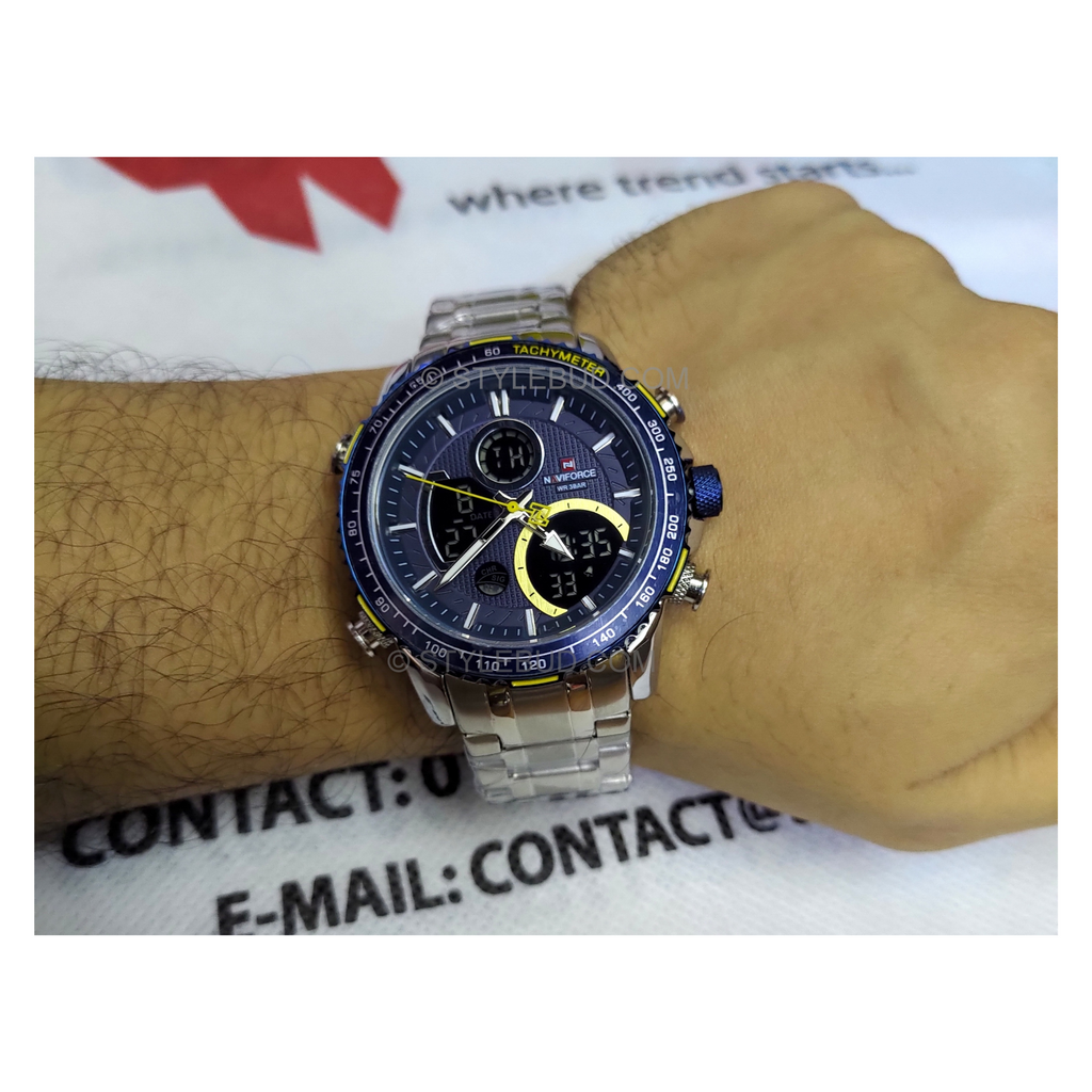 WW1206 Naviforce Multifunction Dual Time Chain Watch NF9182M