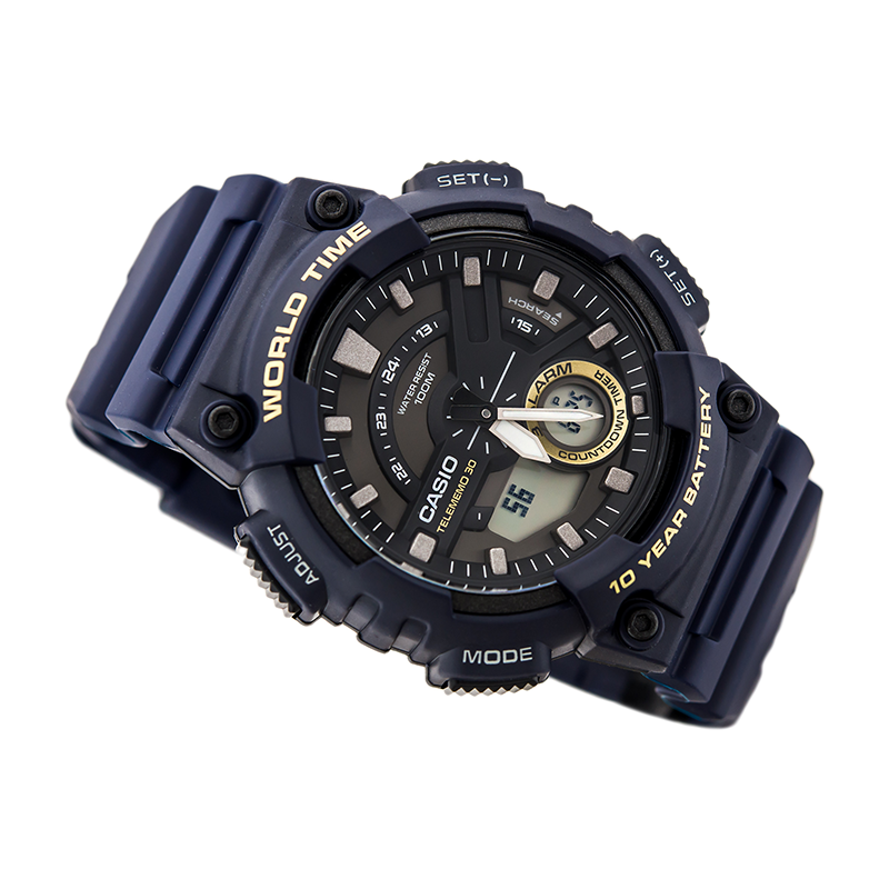 WW0611 Casio Youth Dual Time Resin Belt Watch AEQ-110W-2AVDF