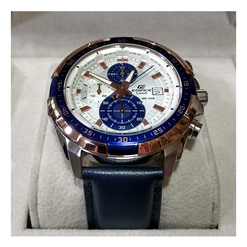 WW0221 Casio Edifice Chronograph Leather Belt Watch EFR-539L-7CVUDF