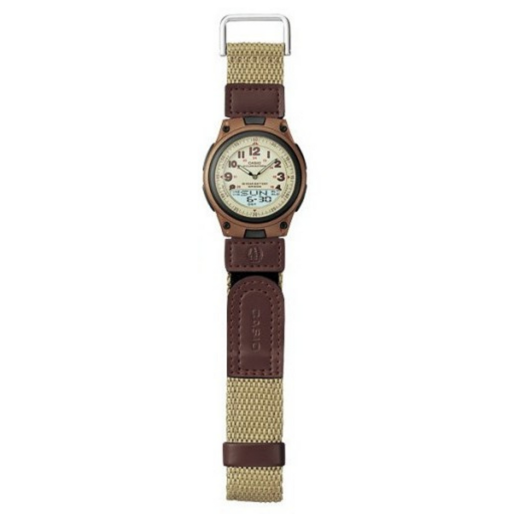 WW0399 Casio Youth Dual Time Nylon Belt Watch AW-80V-5BVDF