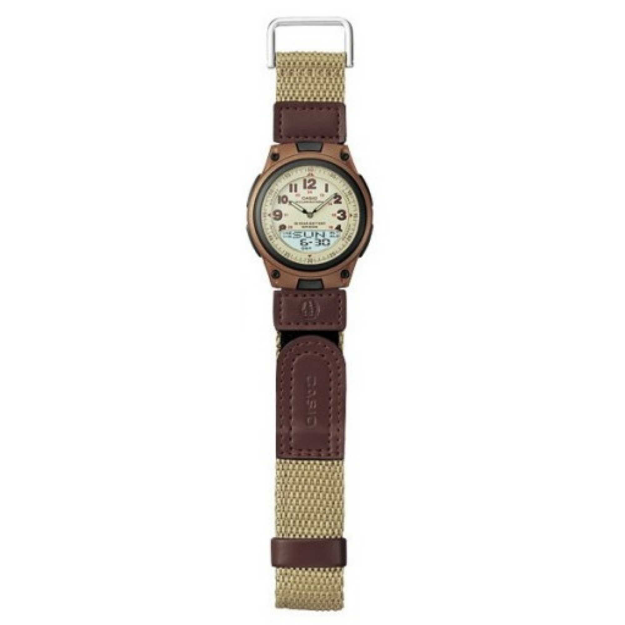 WW0399 Casio Youth Dual Time Nylon Belt Watch AW-80V-5BVDF