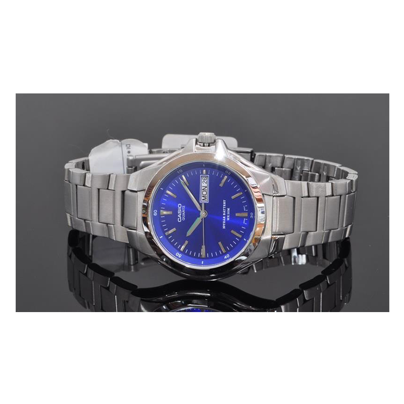 WW0256 Casio Enticer Day Date Stainless Steel Chain Watch MTP-1228D-2AV
