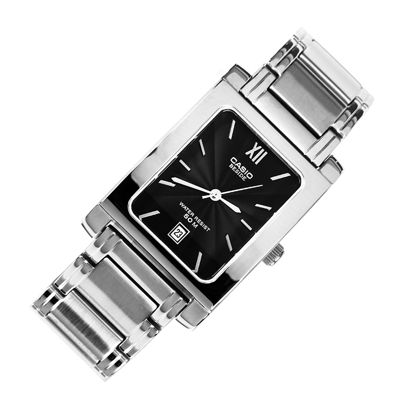 WW0305 Casio Beside Date Stainless Steel Chain Watch BEM-100D-1AVDF