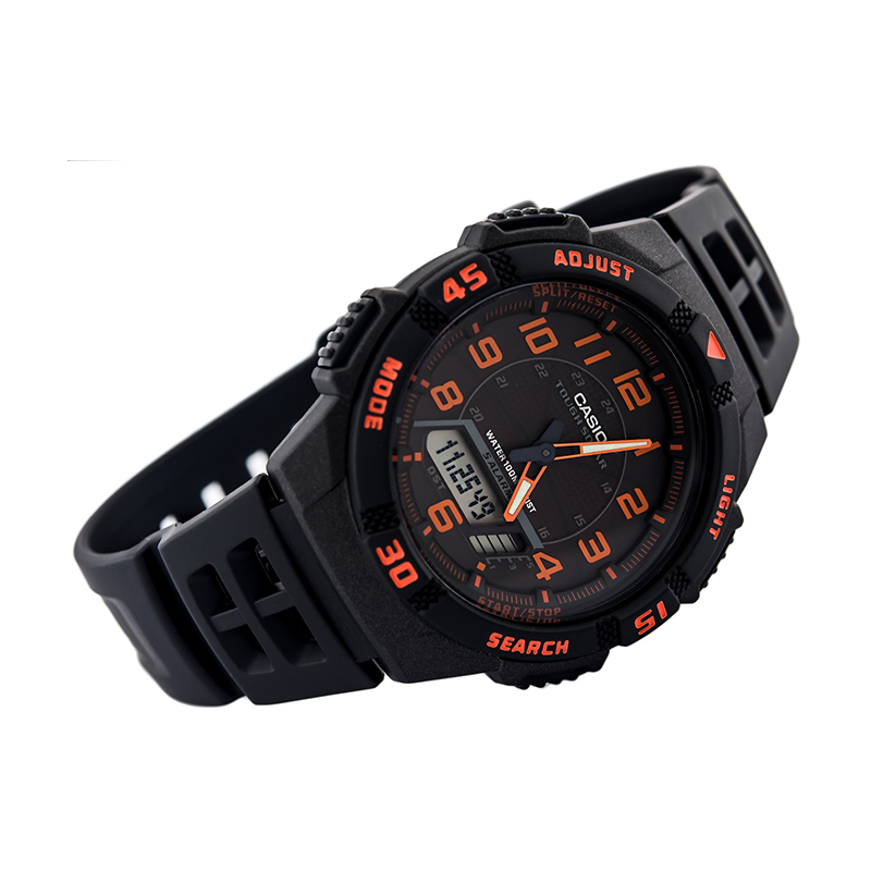 WW0458 Casio Youth Tough Solar Dual Time Resin Belt Watch AQ-S800W-1B2VDF