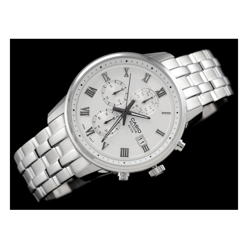 WW0464 Casio Beside Chronograph Stainless Steel Chain Watch BEM-511D-7AV