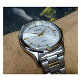WW0809 Seiko Date Stainless Steel Two Tone Chain Watch SUR053P1
