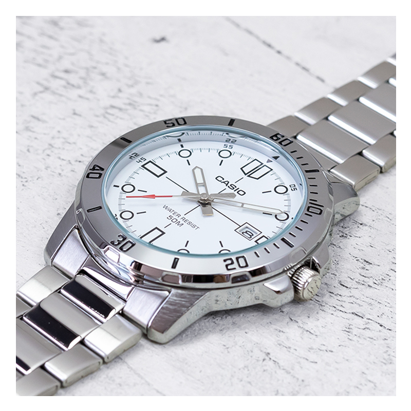 WW0012 Casio Enticer Date Chain Watch MTP-VD01D-7EVUDF