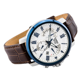 WW1064 Casio Beside Chronograph Date Leather Belt Watch BEM-520BUL-7A3VDF