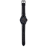 WW1121 Casio Enticer Day Date Black Leather Belt Watch MTP-1384BL-1A2VDF