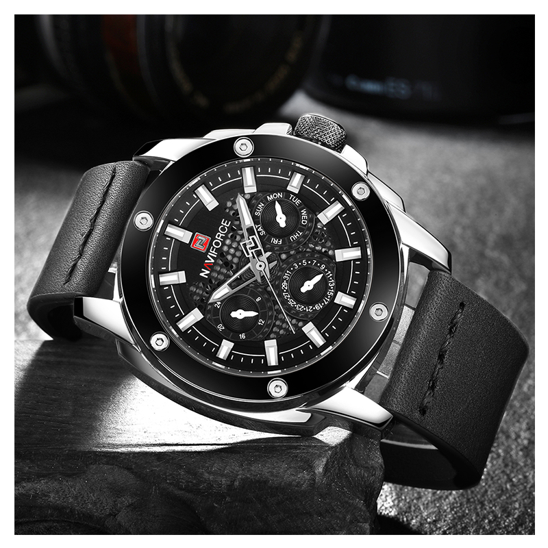 WW1114 Naviforce Multifunction Leather Belt Watch NF9116M