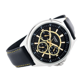 WW0596 Casio Enticer Multifunction Stainless Steel Silver Leather Belt Watch MTP-E303L-1AVDF