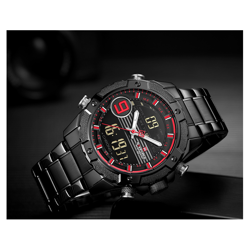 WW1133 Naviforce Multifunction Dual Time Chain Watch NF9146M