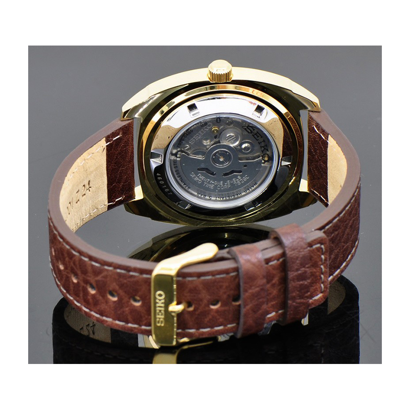 WW0931 Seiko Automatic Day Date Belt Watch SNKN02K1