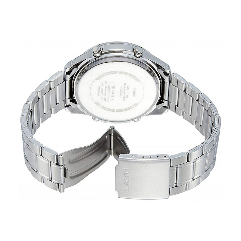 WW0108 Casio Enticer Dual Time Stainless Steel Chain Watch AMW-830D-7AVDF