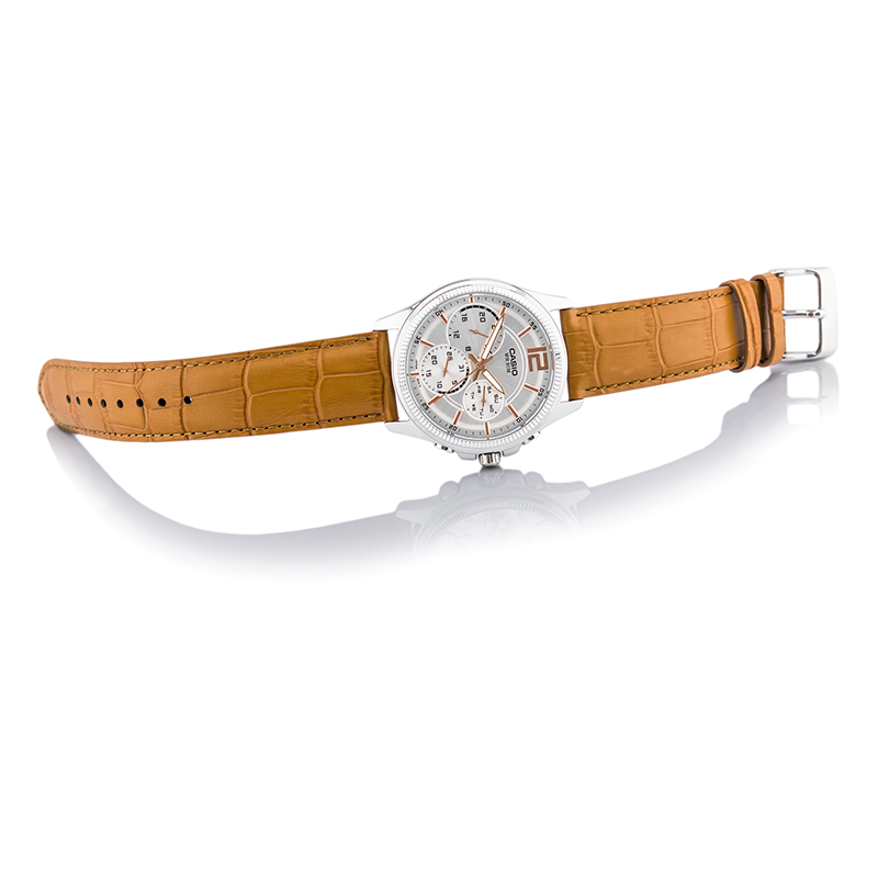 WW0032 Casio Enticer Multifunction Leather Belt Watch MTP-E305L-7A2VDF