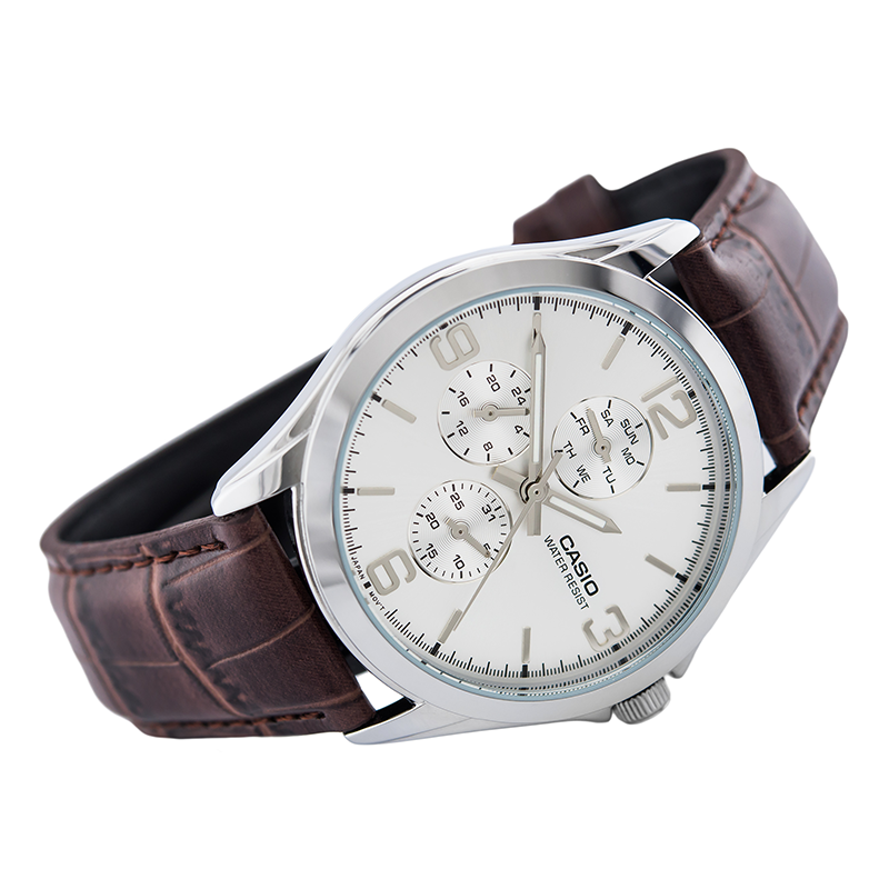 WW0035 Casio Enticer Multifunction Silver Belt Watch MTP-V301L-7AUDF