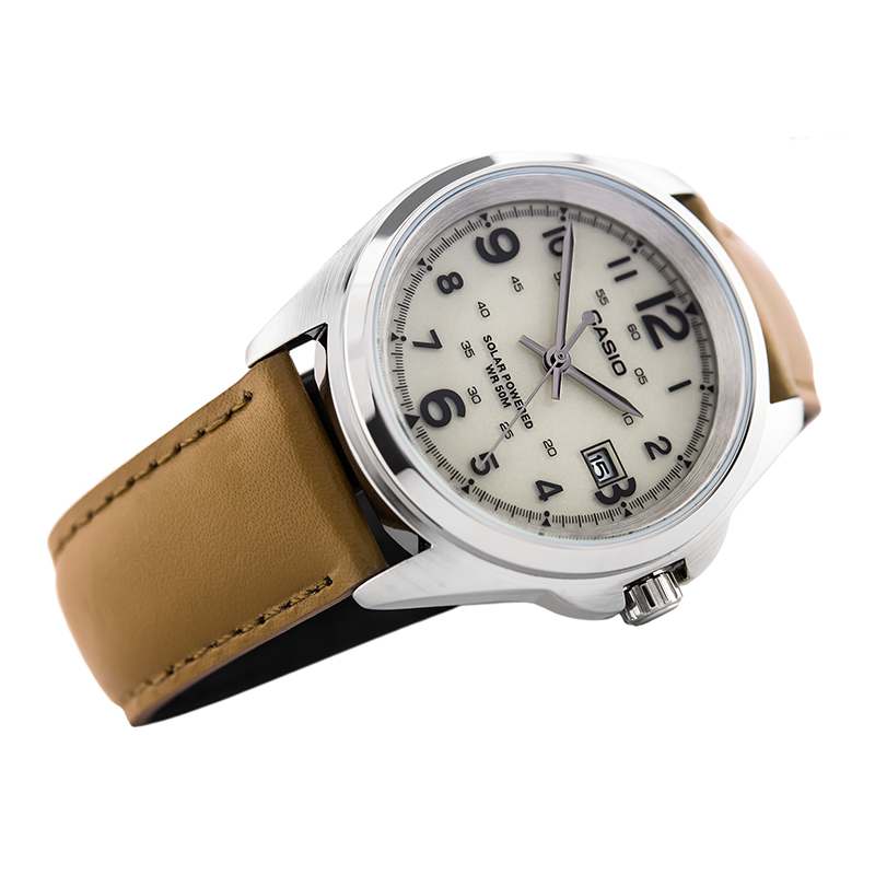WW0624 Casio Standard Solar Date Leather Belt Watch MTP-S101L-9BVDF