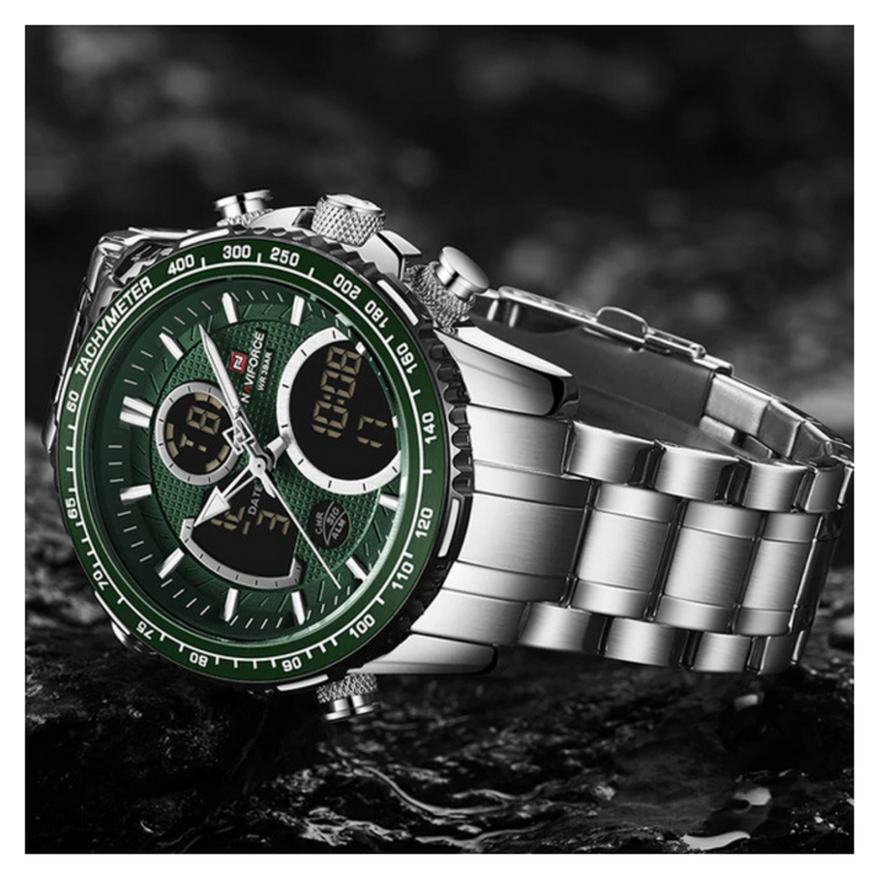 WW1207 Naviforce Multifunction Dual Time Chain Watch NF9182M