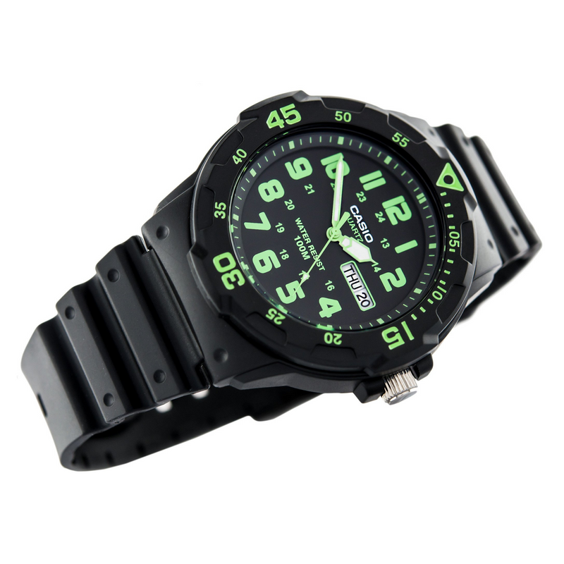 WW1247 Casio Youth Day Date Resin Belt Watch MRW-200H-3BVDF