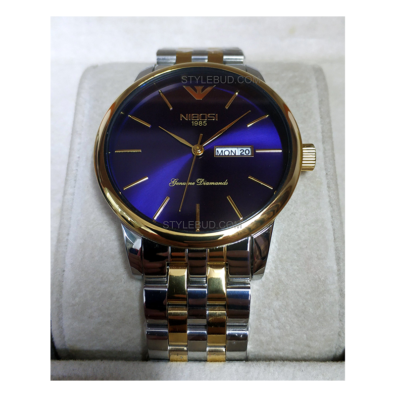 WW0753 Nibosi Day Date Chain Watch