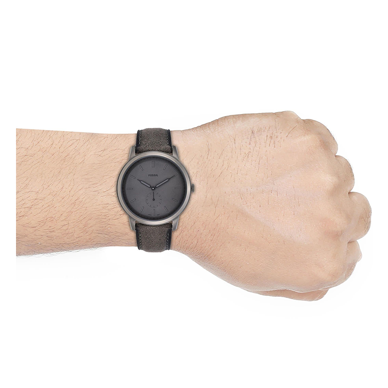 WW0214 Fossil Minimalist Two-Hand Gray Leather Belt Watch FS5445L