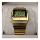 WW0540 Casio Vintage Data Bank Golden Chain Watch DB-380G-1DF