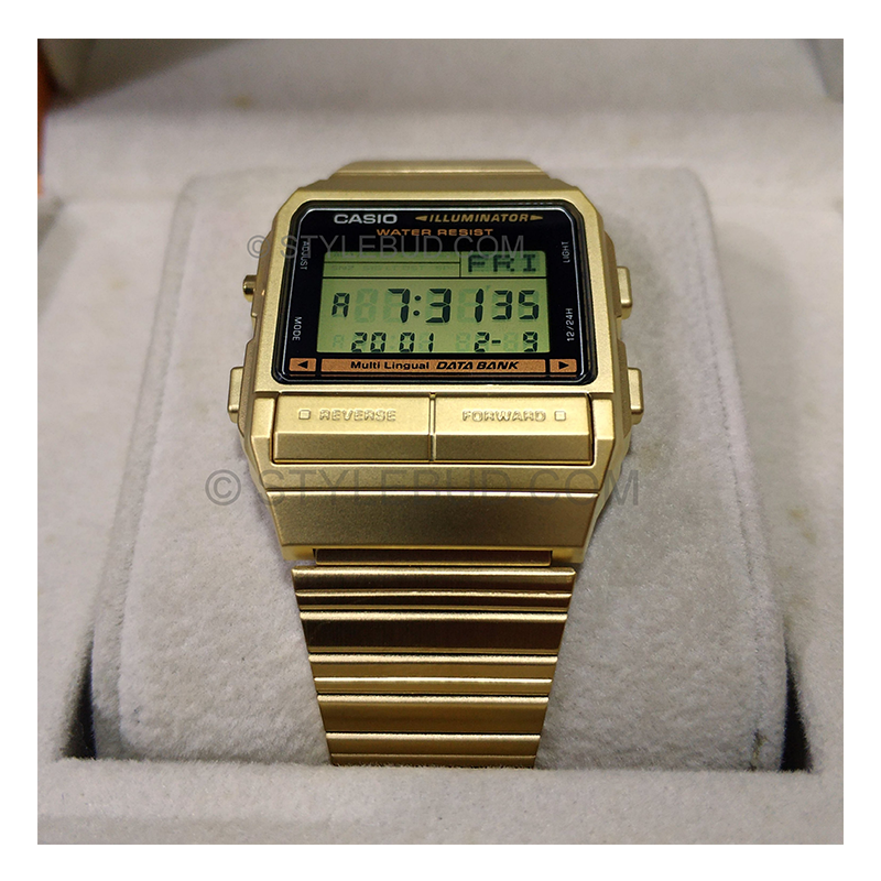 WW0540 Casio Data Bank Golden Chain Watch DB-380G-1