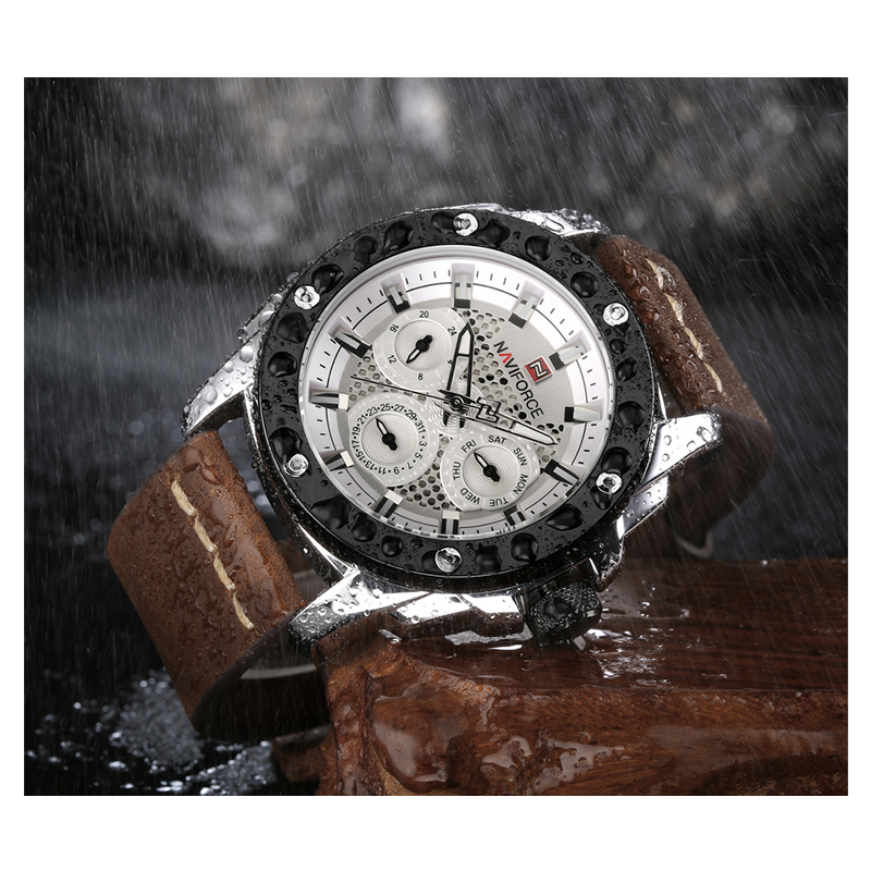 WW1112 Naviforce Multifunction Leather Belt Watch NF9116M