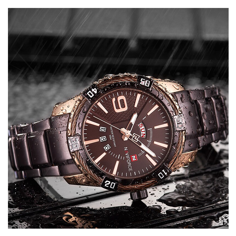 WW1148 Naviforce Day Date Chain Watch NF9117M