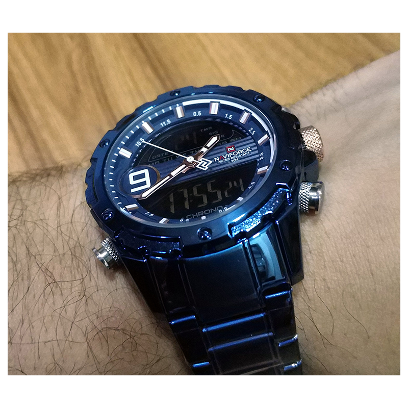 WW1130 Naviforce Multifunction Dual Time Chain Watch NF9146M