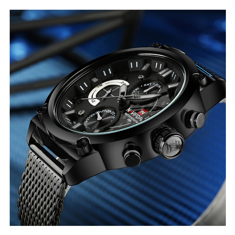 WW0137 Original Naviforce Multifunction Mesh Chain Watch NF9068M