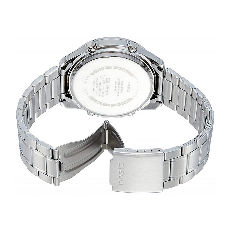 WW0106 Casio Enticer Dual Time Stainless Steel Chain Watch AMW-830D-1AVDF