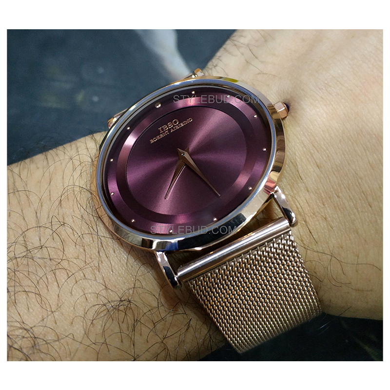 WW0541 IBSO Slim Rose Gold Mesh Chain Watch S8160G