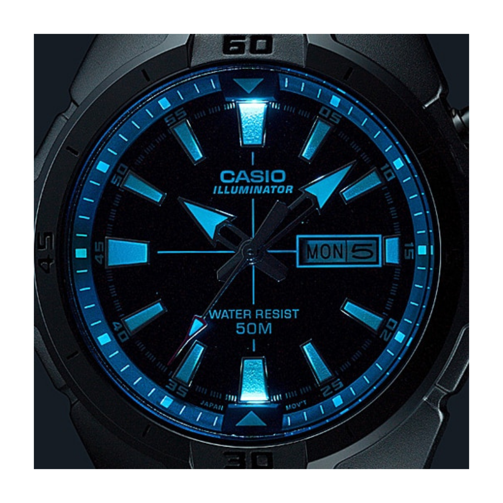 WW0102 Casio Enticer Day Date Illuminator Chain Watch MTP-E203D-1AVDF