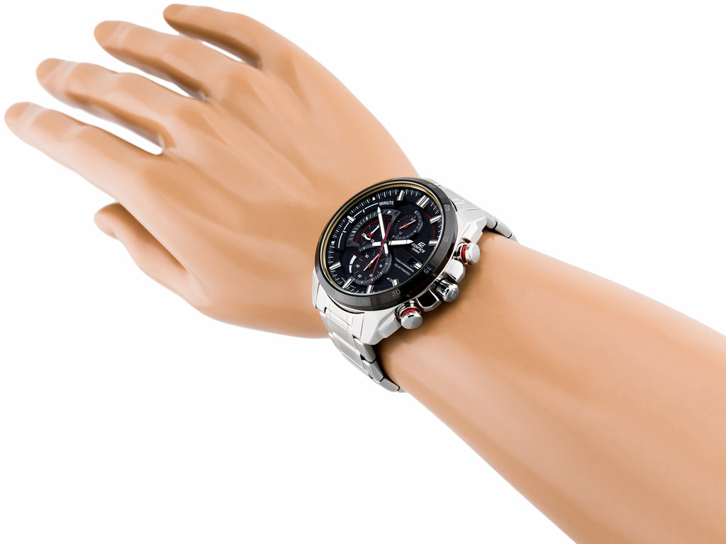 WW0084 Casio Edifice Solar Chronograph Stainless Steel Chain Watch EQS-600DB-1A4UDF