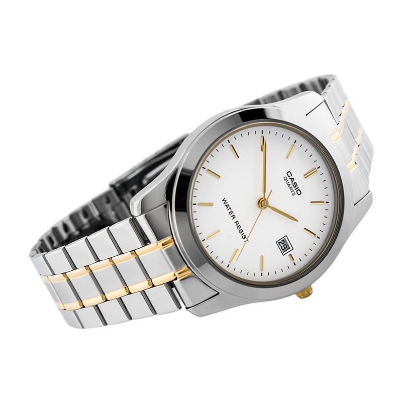 WW0253 Casio Enticer Date Two Tone Chain Watch MTP-1141G-7ARDF